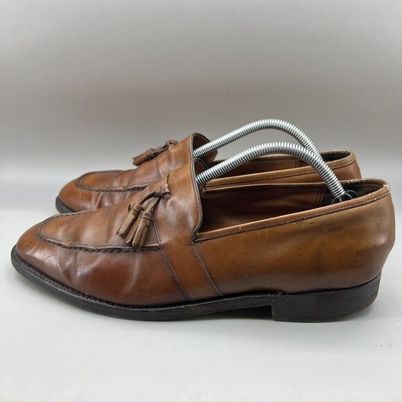 Barker Custom Grade Tassel Loafers Men Size 10 11 US Brown Leather Slip On Shoes